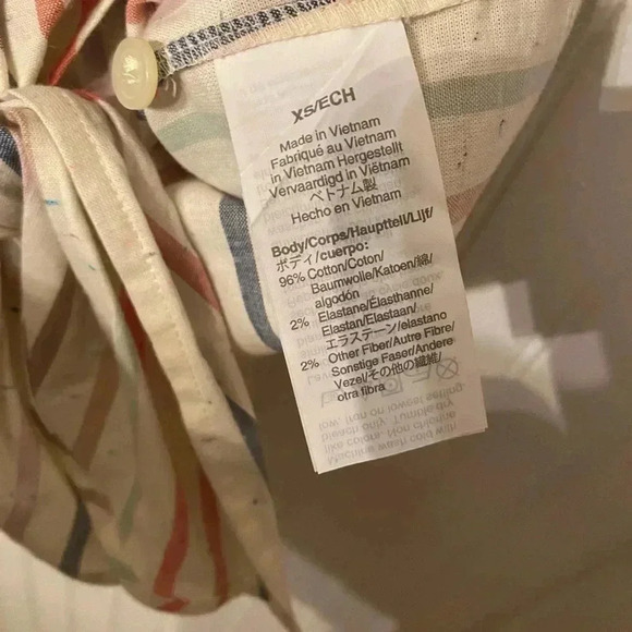 Nwot Madewell striped tie front, button up back - Picture 9 of 10